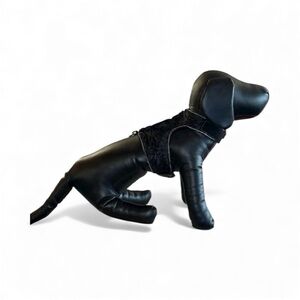 Pet harness  for dogs or cats reversible with green silk and black polyester NWT